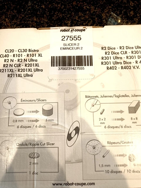 ROBOT COUPE 27555 2Mm Slicer Disc For R101 R201 R301 R302 R401 R402 ...