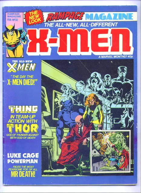 February 1981 UK B&W comic Marvel RAMPAGE MAGAZINE #32, John Byrne X-Men