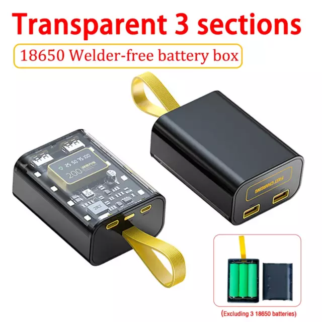 Soudure gratuite à faire soi-même 3*18650 chargeur de batterie banque d'alimentation boîtier de charge rapide 3