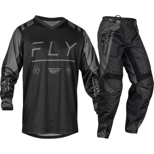 NEW 2024 FLY F16 Motorcross Kit MX Pants & Shirt  Black / Charcoal - Adult Sizes