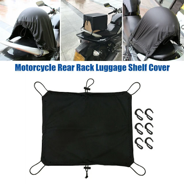 Motorcycle Trunk Seat Rear Rack Luggage Shelf Cover Waterproof Helmet Net Trim