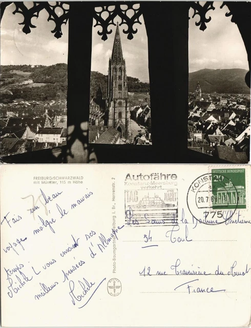 Ansichtskarte Freiburg im Breisgau Blick auf die Stadt (Foto AK) 1968