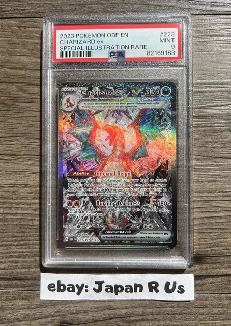 PSA 9 Pokémon Charizard ex 223/197 SIR Obsidian Flames Mint