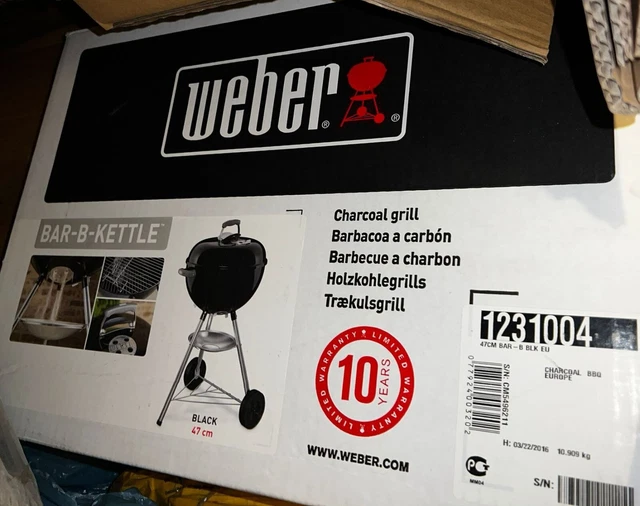 Weber Bar-B-Kettle 47cm Holzkohlegrill Kugelgrill Schwarz - NEU