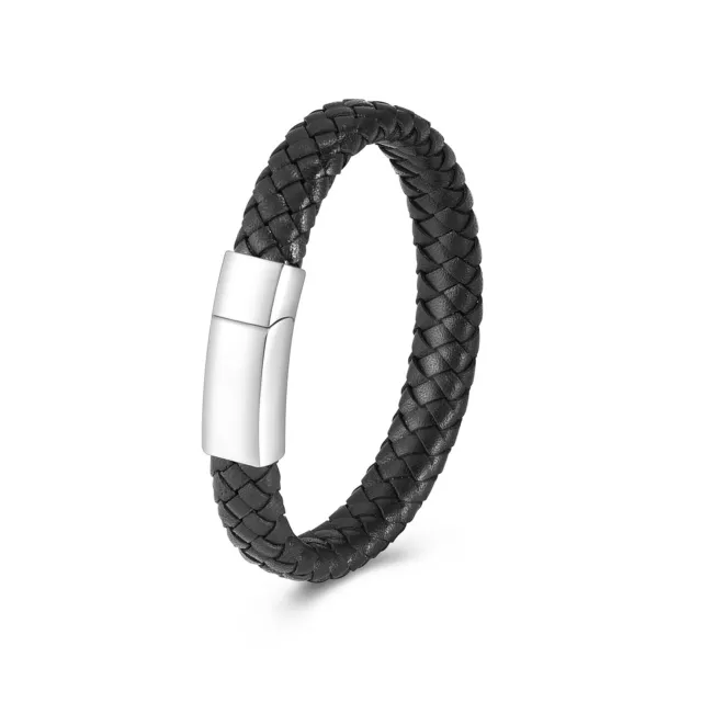Mens Urn Cremation Leather Bracelet-Ashes Holder Memorial Urn Jewellery Keepsake
