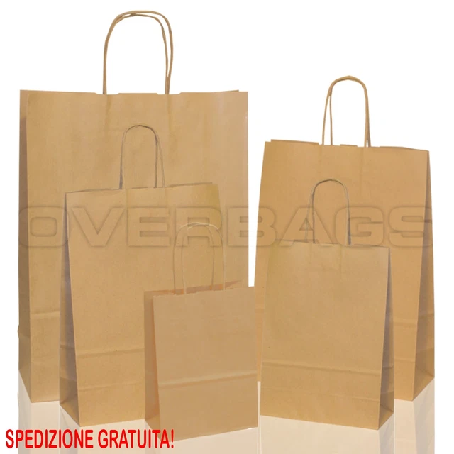 Sacchetti Di Carta Premium Marroni Da 70g - Borse Per Trasporto Regalo, AllTaschen