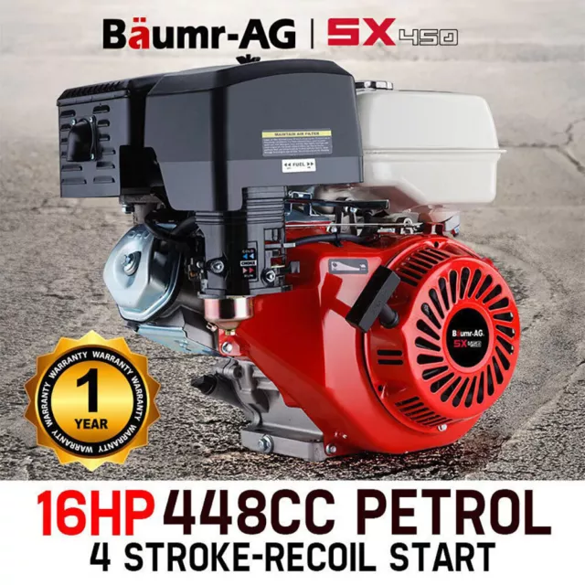 BAUMR-AG 16HP Petrol Engine OHV Stationary Motor 4-Stroke Horizontal Shaft