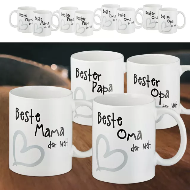 Kaffeetasse Beste/r Mama Papa Oma Opa der Welt Kaffeebecher Sprüche Motivtasse