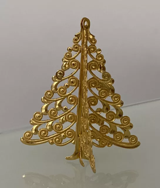Alter Christbaumschmuck Weihnachtsschmuck  ECKARTINA Metall gold 3002/20