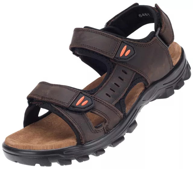 Herren Sandale Outdoor Trekking-Sandalen Leder Freizeit Schuhe Braun 17024