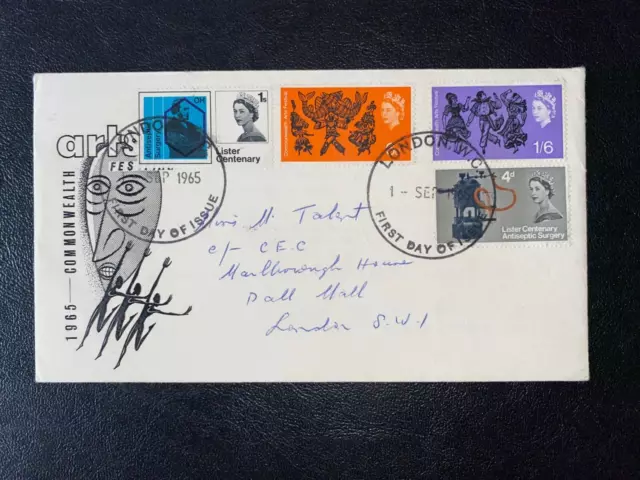 1965 Arts Festival & Joseph Lister Phosphor Fdc & London Wc Fdi Shs Cv £65