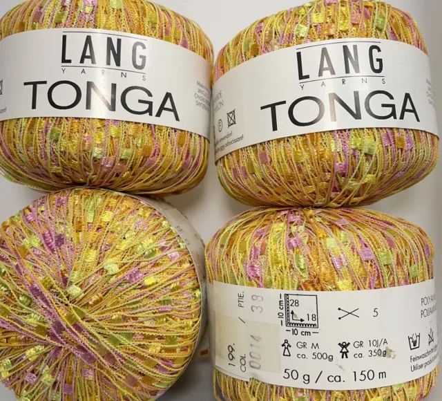 Lang yarns Tonga Aran 100% Nylon 162 yards / 50 grams lot of 4