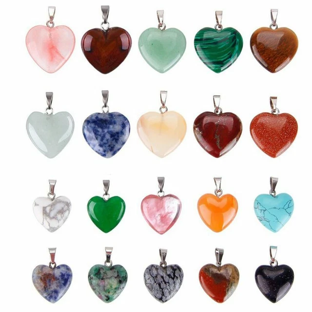 Heart Pendant Gemstone Necklace Crystal Natural Quartz Stone Chakra Healing AU
