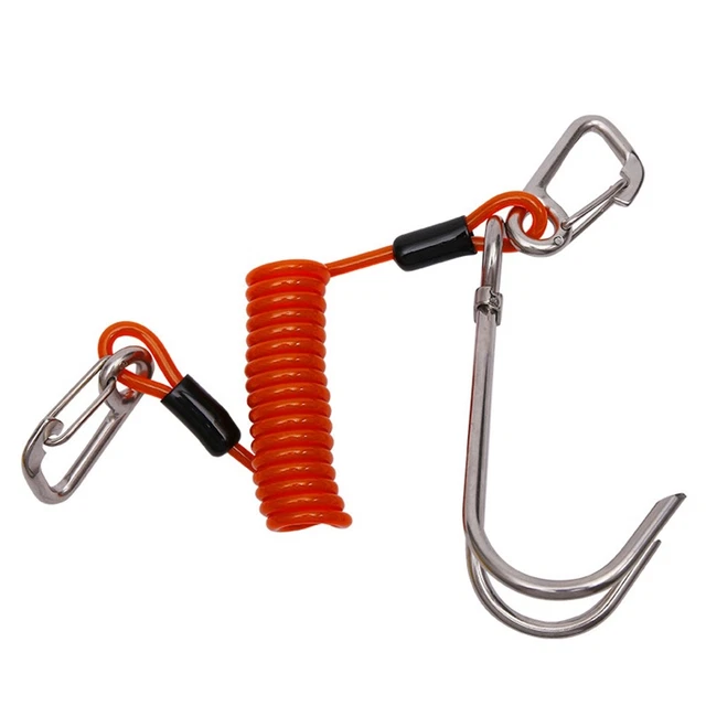 Lanière Rétractable Anti-Perte - Cordon à Ressort 1m, Porte-Clés Et Mousqueton, Pour Outils, Pêche, Randonnée