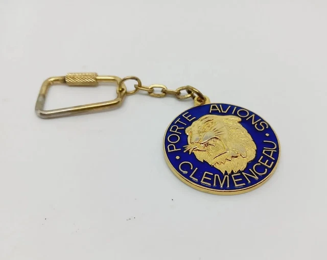 RARE PORTE CLÉ ancien PORTE AVIONS CLEMENCEAU militaria vintage Marine aviation EUR 9,90