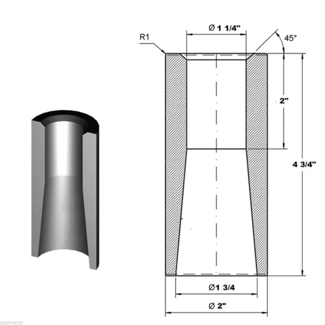 49" Square Hay Bale Spear 3000lbs capacity 1 3/4" wide w/ nut and sleeve Conus 2 3