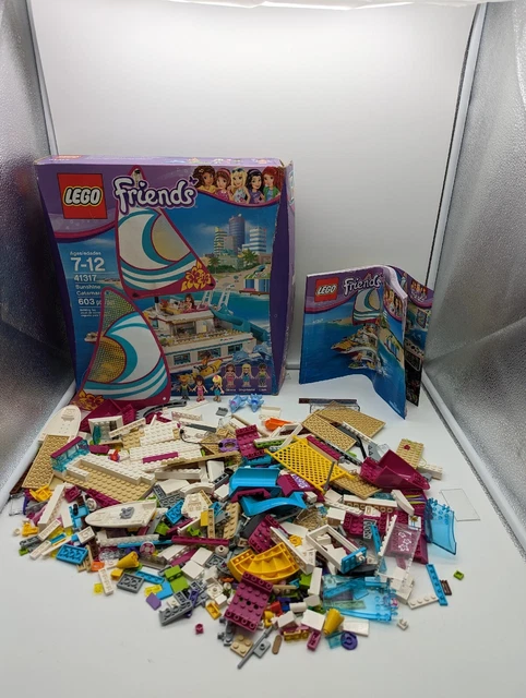 Lego Friends 41317, Sunshine Catamaran, Incomplete With Figures Dolphins And Box