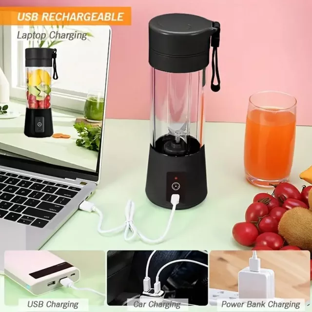 🥳 3 Stück Tragbarer persönlicher Mixer  Mini-Saftmixer, wiederaufladbarer USB-