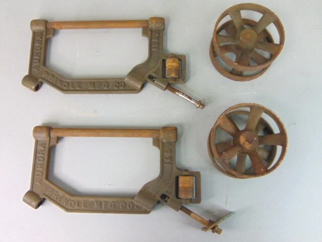 Vintage Antique 1886 Iron Prindle MFG. Barn Door Hangers E615