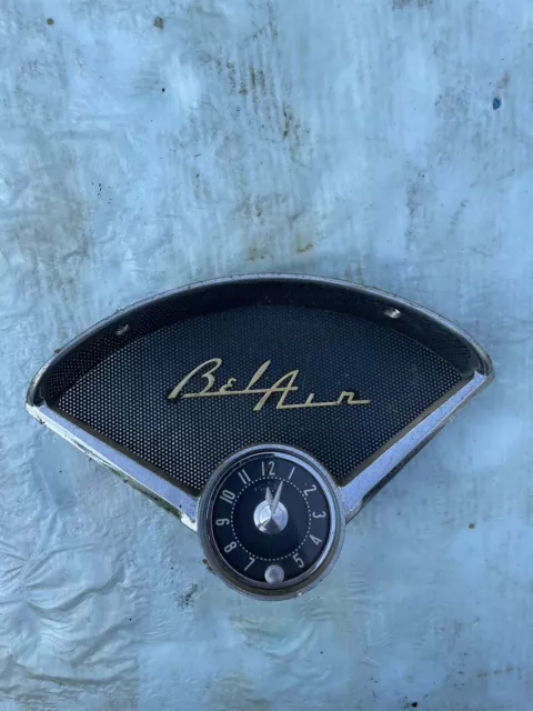 1955 1956 Chevrolet BelAir Nomad 210 150 Dash Speaker Grill and Clock 55 56 NICE
