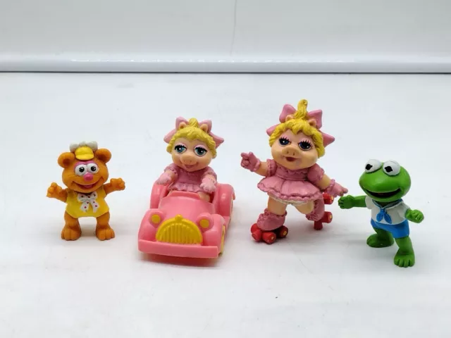Muppet Babies Fozzie Bear Miss Piggy Kermit 1986 Vtg Figure Toy lot of 4