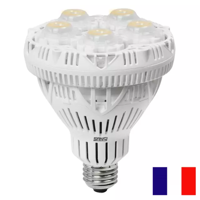 SANSI 24W=400W Ampoule à LED Lampe de Croissance Horticole à Spectre Complet E27