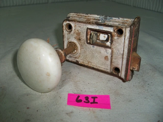 Antique Vintage White Porcelain Ceramic Door Knobs With Lock Mechanism