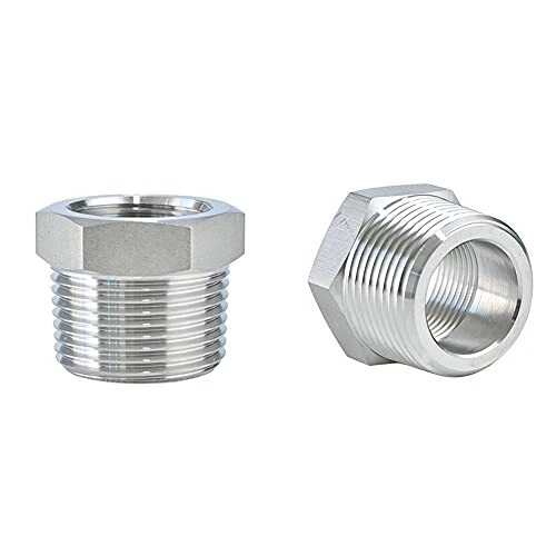 Hex Head 1/2 NPT Male × 1/4 NPT Female Bushing Reducer Pipe Fitting