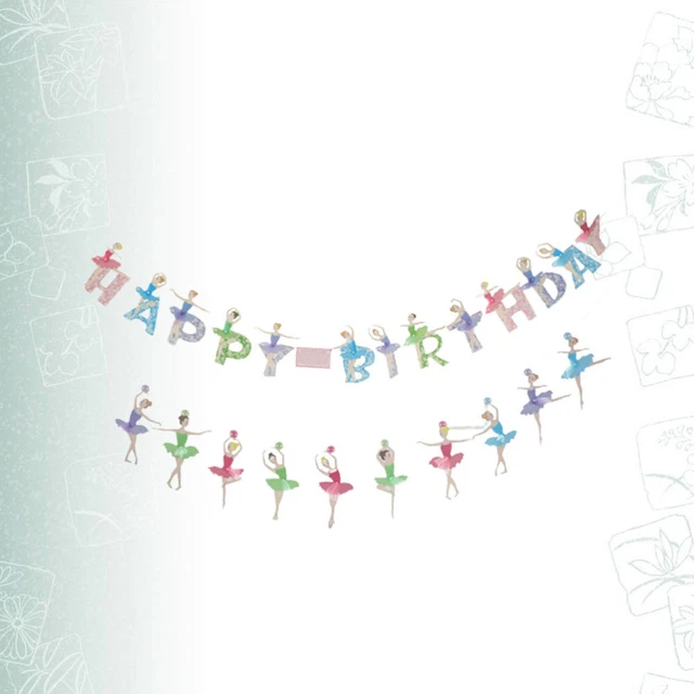 2 Pcs De Bébé Fournitures Fête Ballet Bannière D'anniversaire Joyeux