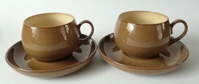 Denby Pampas Tea Cups and Saucers x 2