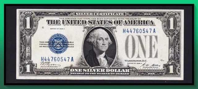 Fr. 1601 1928A $1 Silver Certificate *FUNNY BACK* AU