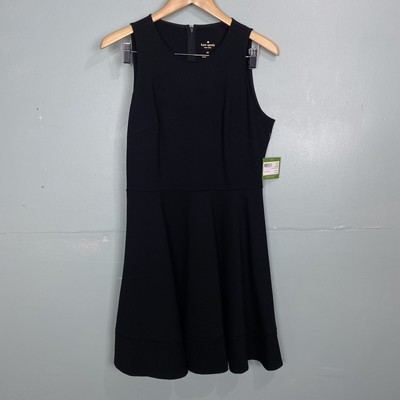 Kate Spade Ponte Fit & Flare Dress Black Sleeveless Mini Sz 10