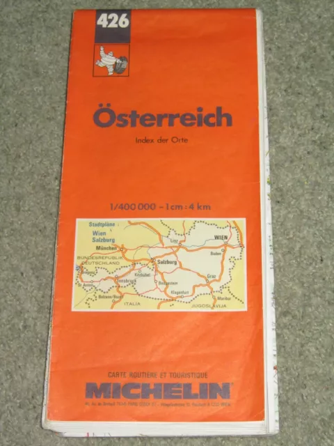 Austria: Michelin National map 426 - All of Austria - 1:400,000. 1990 edition
