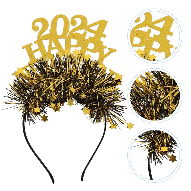 4 Cerchietti Luminosi LED Per Capodanno – Fascia Per Capelli Con Luci – Decorazione Festa Fai Da Te - 3