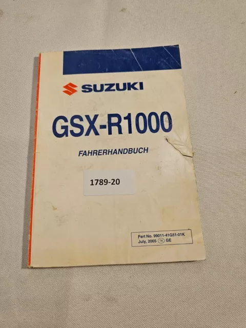 Suzuki Gsxr 1000 K5 K6 Handbuch Bedienungsanleitung Manual