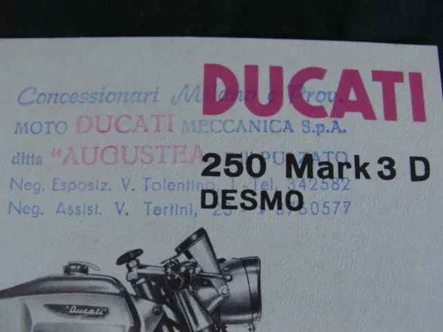 Foglio Pubblicitario Moto Ducati 250 Mark 3 Desmo Brochure Old Bike 1 Pagina 2