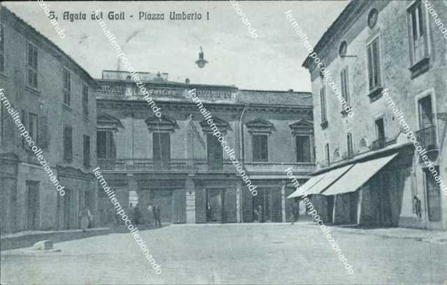 bu47 cartolina s.agata dei goti piazza umberto I provincia di benevento campania