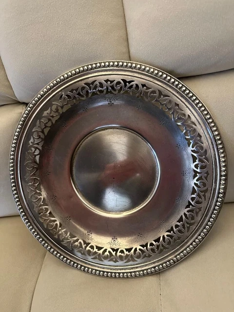 WALLACE STERLING #4475-3 Silver Vintage Scroll Bead Serving