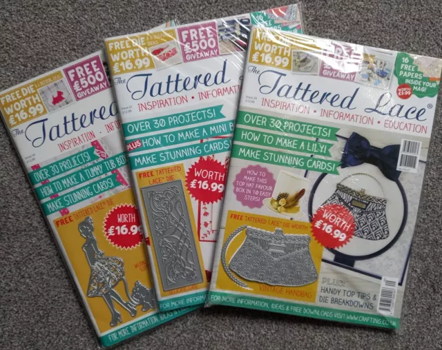 Edición 29, 31 y 35 de la revista Tattered Lace, precio de venta sugerido por el fabricante £16,99, precio de venta libre