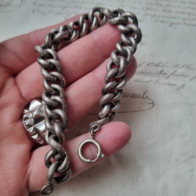 Bracelet cuir gourmette métal argenté