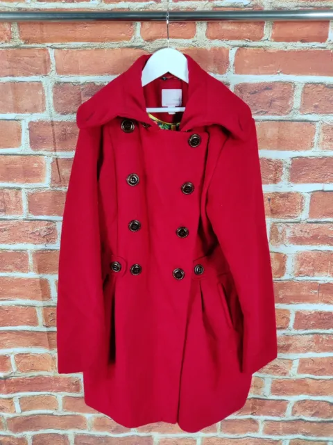 Girls Coat Age 13-14 Years Next Red Double Breasted Collared Winter Jacket 164Cm