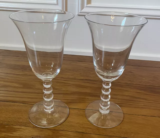 Set of 2 Imperial Candlewick Crystal Water Goblets Wine Glasses 7 3/8" Tall #4