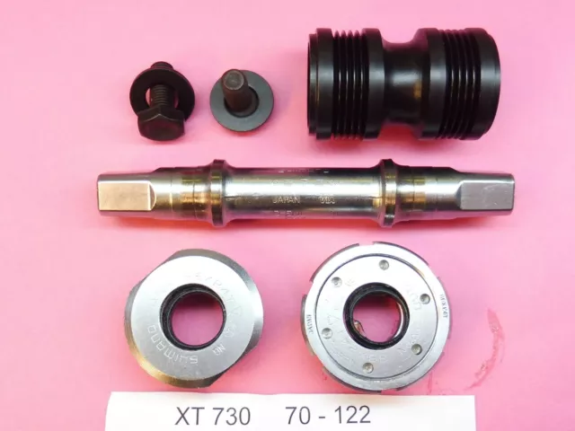 Shimano  Deore XT 730  ( 70 - 122 ) Italian thread  bicycle bottom bracket / NOS