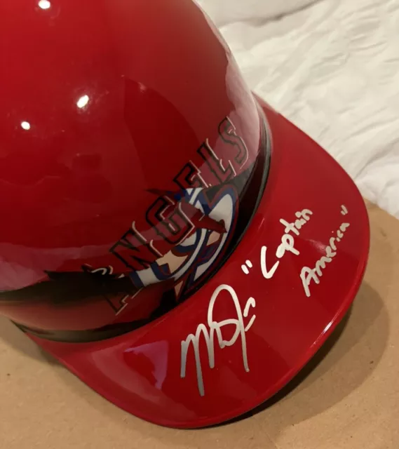 Mike Trout Custom Painted Angels/Team USA Batting Helmet Captain America Script