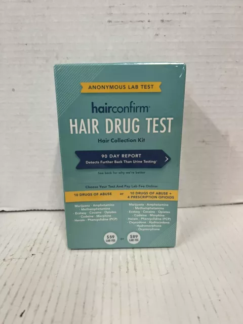 Kit de colección de pruebas de drogas capilares HairConfirm 1 prueba detecta 90 días atrás 10 medicamentos