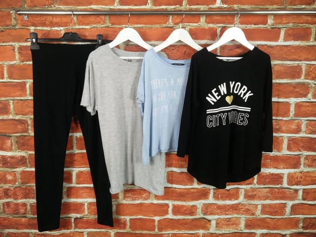 Girls Bundle Age 10-11 Years H&M M&S Black Leggings T-Shirts Short Sleeve 146Cm