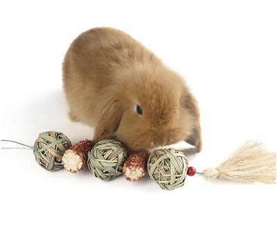 Regalo de juguete colgante de bolas de hierba natural para conejo, conejil, chinchilla, hámster