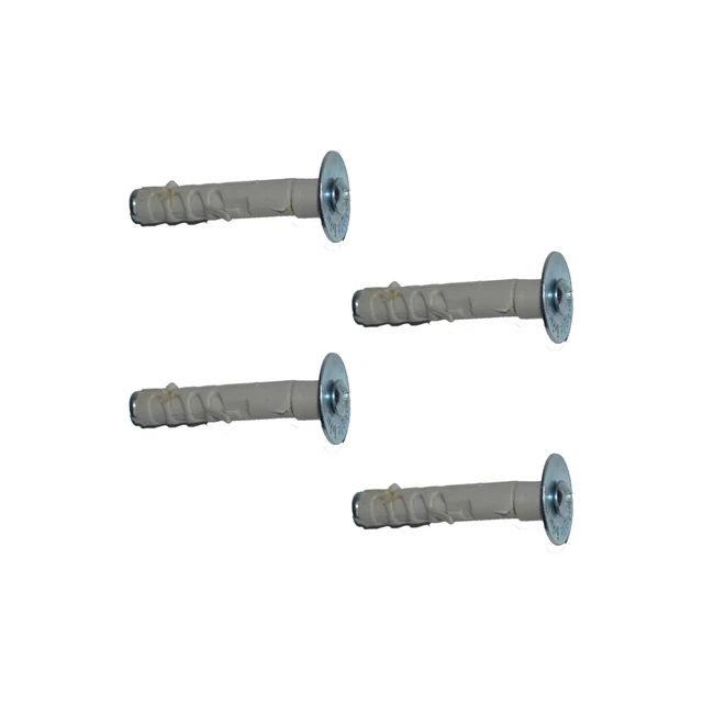4 tasselli nylon prolungati con rondella e vite 9 x 49 mm per muro antitorsione