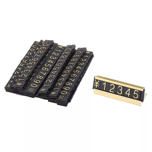 Gold Number Price Tag Signs 20Sets Arabic Numerals Together Price Cube Kit 3