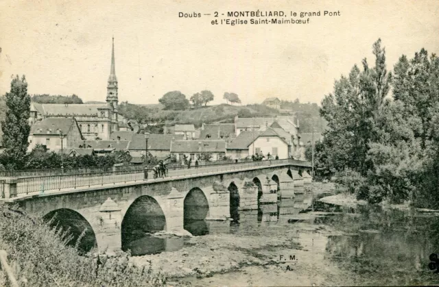 Carte MONTBELIARD Le Grand pont et l'église Saint Maimboeuf